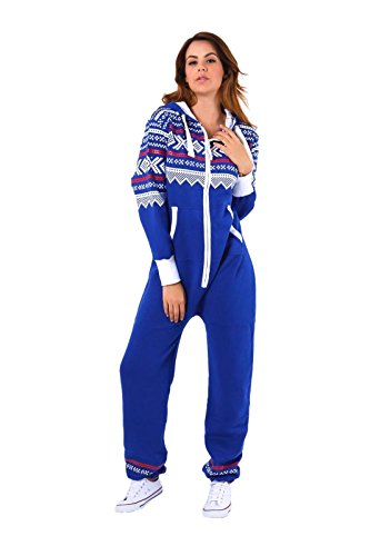 Janisramone Frauen Damen Neu aztekisch Drucken Kapuze Zip Up Alles in Einem Jumpsuit Vlies Strampelanzug Playsuit Nachtwäsches von Janisramone