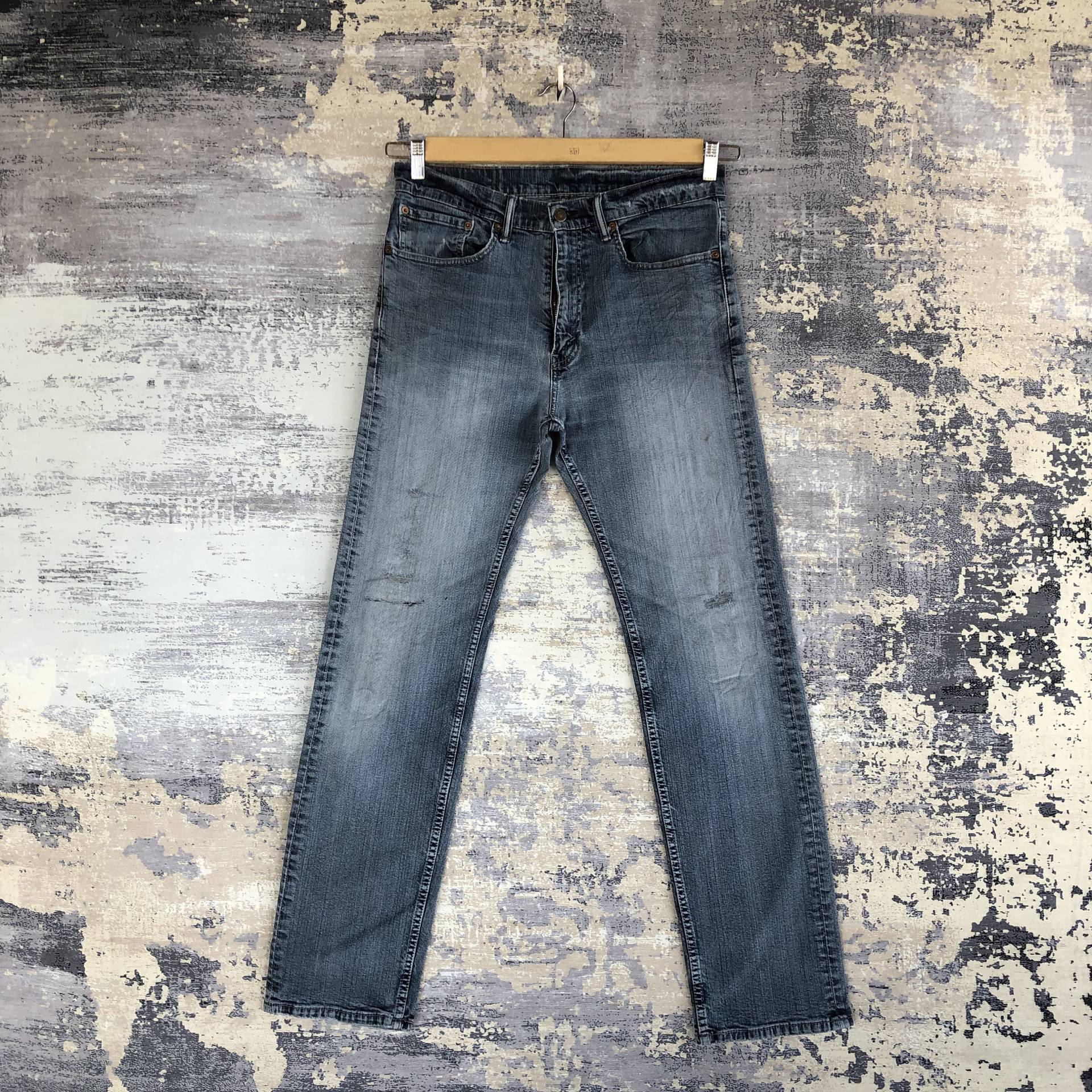 W32 Vintage Levi's 505 Light Wash Jeans Y2K Levis Damen High Rise Hose Zerrissene Faded Gerades Bein Denim Mom Größe 32x31 von JapaneseOnTheGo