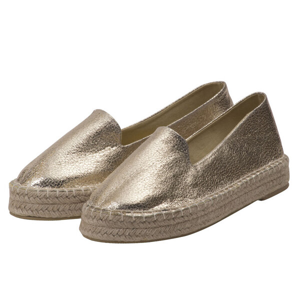 Japanwelt Espadrilles Damen Espadrilles Plateau Metallic Glitzer Sommerlatschen Plateausohle von Japanwelt Espadrilles