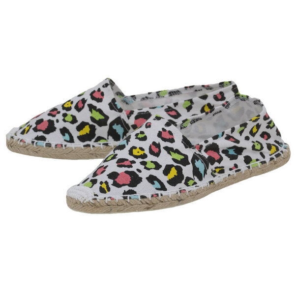 Japanwelt Espadrilles Espadrilles Canvas Unisex Sommerlatschen Leinen Leopard bunt von Japanwelt Espadrilles