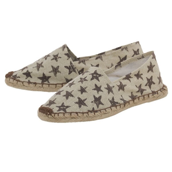 Japanwelt Espadrilles Espadrilles Canvas Unisex Sommerlatschen Leinen Sterne braun-beige von Japanwelt Espadrilles