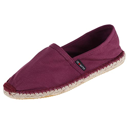 Japanwelt Espadrilles Unicolor Canvas Bordeaux Damen und Herren Größe 40 Unisex Leinen Slipper von Japanwelt