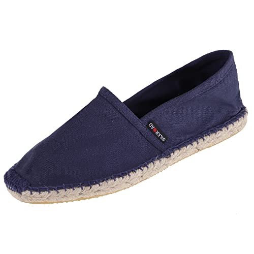 Japanwelt Espadrilles Unicolor Canvas Marineblau Damen und Herren Größe 46 Unisex Leinen Slipper von Japanwelt