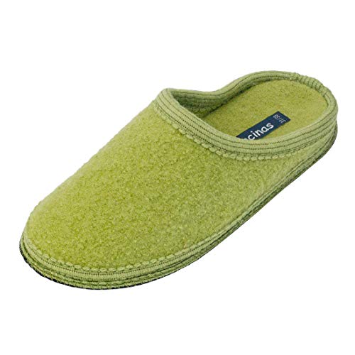 Japanwelt Filz-Hausschuhe Herren Apfel-Grün - warme Slipper Pantoffeln 100% Schafswolle Wollwalk Filzsohle 43/44 von Japanwelt