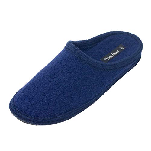 Japanwelt Filz-Hausschuhe Herren Dunkel-Blau - warme Slipper Pantoffeln 100% Schafswolle Wollwalk Filzsohle 41/42 von Japanwelt