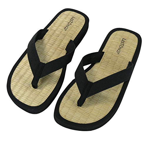 Japanwelt Les Tongs Zimtlatschen Y-Basic Black - gesunde Zimtsandalen mit Zimtsohlen aus Vietnam - Unisex Größe 35/36 EU Schwarz von Japanwelt