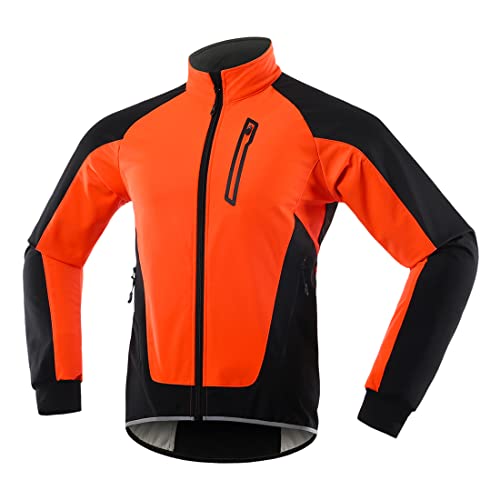 Fahrradjacke Damen Winter Thermo Winddicht Softshelljacke Damen Herren Wasserdicht Atmungsaktiv Warm Laufjacke Damen Reflektierende Sport Jacket Fleecejacke Lang Fahrrad Thermojacke von Jarade