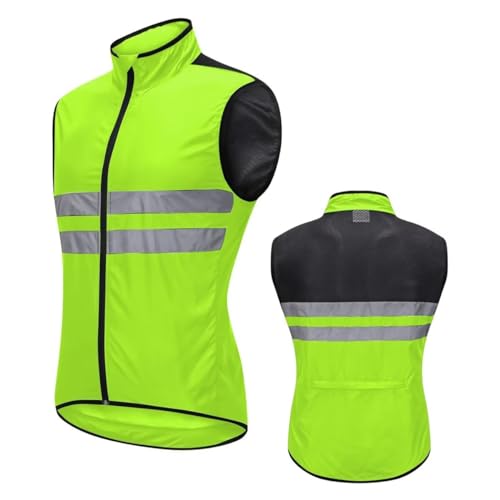 Jarade Reflektierend Fahrradweste Herren Damen Sommer Leicht Atmungsaktiv Laufweste Herren Damen Running Winddicht Weste Herren Outdoor Windstopper mit Taschen Ärmellos MTB Radweste von Jarade