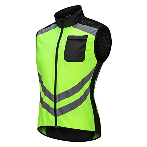 Jarade Reflektierend Fahrradweste Herren Sommer Leicht Atmungsaktiv Laufweste Herren Damen Running Winddicht Weste Herren Outdoor Windstopper mit Taschen Ärmellos MTB Radweste Jarade Reflektierend Fahrradweste Herren Sommer Leicht Atmungsaktiv Laufweste Herren Damen Running Winddicht Weste Herren Outdoor Windstopper mit Taschen Ärmellos MTB Radweste von Jarade