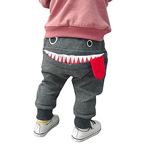 Baby Haremshose Jungen Mädchen Cartoon mit Großer Zunge Drucken Hosen Lange Hip-Hop Pants Haremshose mit Großer Zunge für Kinder (Grau,90) von Jaskdconsy