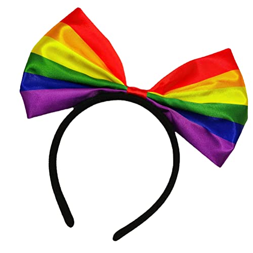 Regenbogen-Schleifen-Stirnband, Buntes Schleife-Haarband, Hübscher Haarreifen, Modische Foto-Requisiten, Haarschmuck für Frauen (Liucai) von Jauarta