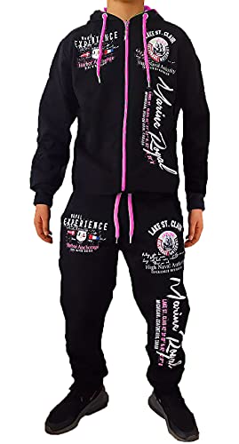 Jaylvis Kinder Jungen Jungs Mädchen Trainingsanzug Jogginganzug Sportanzug Streetwear Jogger Hausanzug (8-10, Schwarz-Pink) von Jaylvis