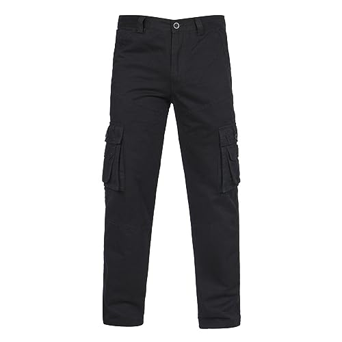 Jayyouu Cargohose für Herren Premium-Arbeitshose modisch einfarbig mit Mehreren Taschen Outdoor-Kampfhose Übergröße Baumwolle Wander-Chinohose von Jayyouu