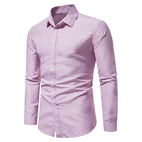 Jayyouu Herrenhemden Business-Casual Bedruckt langärmelig Umlegekragen-Hemd für Männer formell bügelfrei Slim-Fit lockere Button-Down-Hemden für Erwachsene von Jayyouu