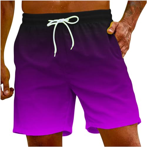 Jayyouu Strandshorts mit Farbverlauf für Herren Übergröße Kordelzug verstellbare Taille lockere lässige Badehose für den Sommerurlaub von Jayyouu