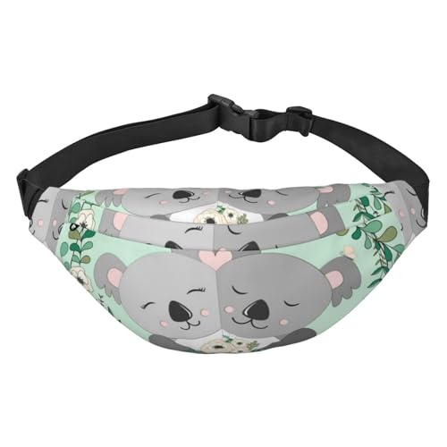 Modische Hüfttasche mit 3 Reißverschlusstaschen, große Bauchtasche für Damen und Herren, verstellbare Crossbody-Reisetasche/Bär/zum Laufen, Wandern, Outdoor-Aktivitäten, Koala, Einheitsgröße, von Jcakes