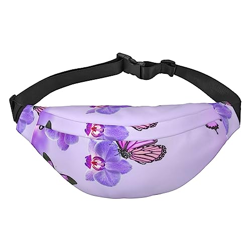 Modische Hüfttasche mit 3 Reißverschlusstaschen, große Bauchtasche für Damen und Herren, verstellbare Umhängetasche, bunte Ziegelsteine, für Laufen, Wandern, Outdoor-Aktivitäten, violettfarbener von Jcakes