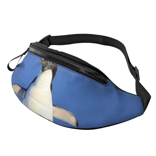 Verstellbare Bauchtasche, Flugzeug/Hüfttasche, für Damen und Herren, langlebig, leicht, kompakt, sicherer Reißverschluss für Fitness, Training, Klettern, Laufen, Reisen, Outdoor, Süßer Pinguin, von Jcakes