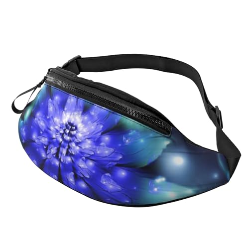 Verstellbare Bauchtasche, Flugzeug/Hüfttasche, für Damen und Herren, langlebig, leicht, kompakt, sicherer Reißverschluss für Fitness, Training, Klettern, Laufen, Reisen, Outdoor, blaue blume, von Jcakes