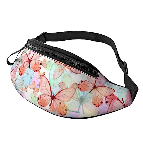 Verstellbare Bauchtasche, floraler Totenkopf/Hüfttasche für Damen und Herren, langlebig, leicht, kompakt, sicherer Reißverschluss für Fitness, Training, Klettern, Laufen, Reisen, Outdoor, rosa von Jcakes