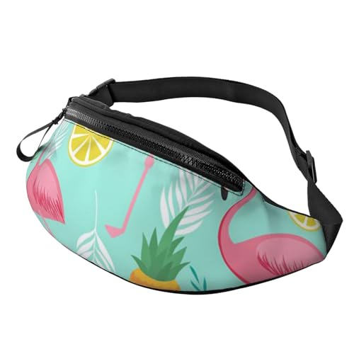 Verstellbare Bauchtasche, senfgelb und schwarz, für Damen und Herren, langlebig, leicht, kompakt, sicherer Reißverschluss für Fitness, Training, Klettern, Laufen, Reisen, Outdoor, Flamingo, von Jcakes