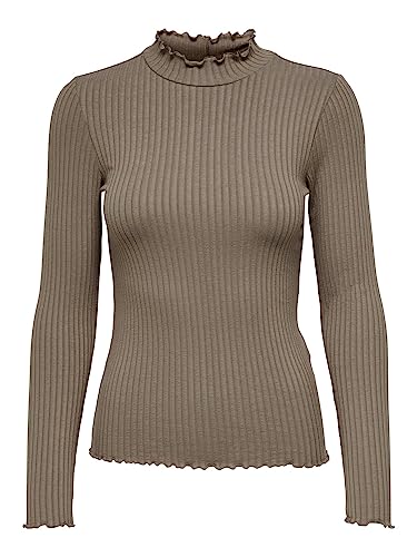 JDY Damen JDYfransiska L/S Highneck Top Jrs Noos Langarmshirt, Walnut, S EU von JdY