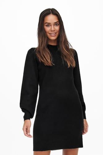 JDY Damen JDYrue L/S High Neck Dress Knt Noos Kleid, Black, XS von JdY