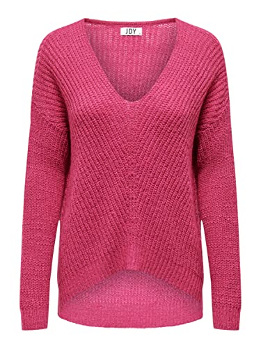 JdY Damen JDYNEW Megan L/S Pullover KNT NOOS Strickpullover, Beetroot Purple/Detail:W. Black PLY, Small von JdY