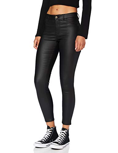 JDY Damen JDYNEWTHUNDER Coated REG SKN PNT NOOS Hose, Black, XS / 34 von JdY