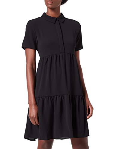 JdY Damen JDYPIPER S/S Shirt Dress WVN NOOS Kleid, Black, 34 von JdY