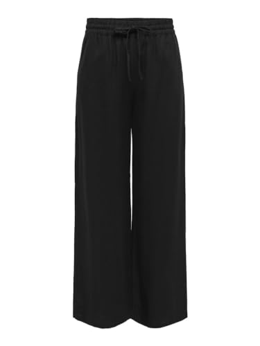 JdY Damen JDYSAY Linen HW Wide Pant WVN NOOS Leinenhose, Black, (L) W x 32L von JdY