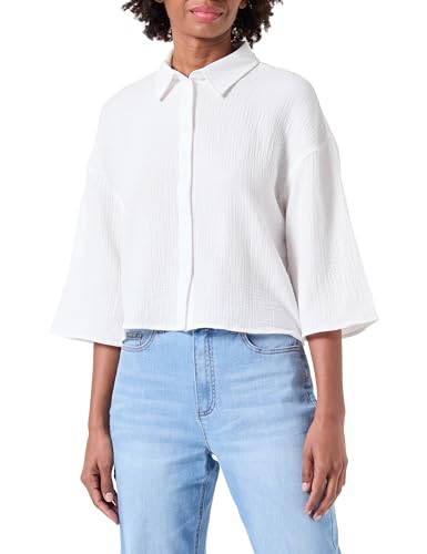 JdY Damen JDYTHEIS 3/4 Crop Shirt WVN Dia NOOS Hemd, Cloud Dancer, Large von JdY