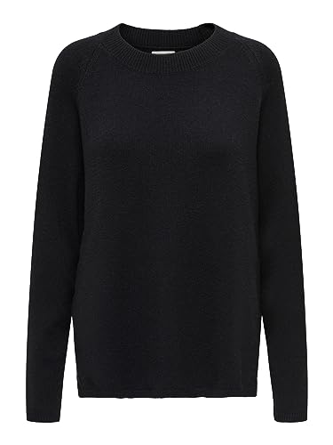 JdY JDYMARCO L/S O-Neck Slit Pull KNT NOOS, Schwarz von JdY