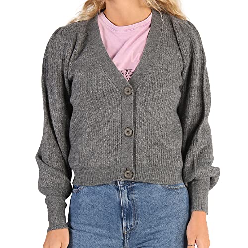 JDY Women's JDYDREA L/S Short Cardigan KNT NOOS Strickjacke, Dark Grey Melange, L von JdY