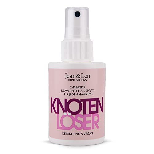 Jean & Len Knotenlöser 2-Phasen Leave-In Spray, für jeden Haartyp geeignet, entwirrt das Haar & verbessert die Kämmbarkeit, frischer Duft, Detangling Spray, ohne Parabene & Silikone, vegan, 100 ml von Jean & Len