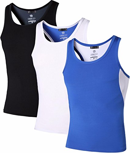 jeansian Herren Sportswear 3 Packs Sport Compression Tank Tops Vests Shirt LSL203 PackB M von jeansian