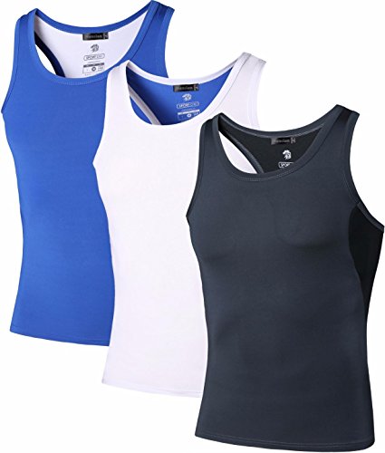 jeansian Herren Sportswear 3 Packs Sport Compression Tank Tops Vests Shirt LSL203 PackD S von jeansian