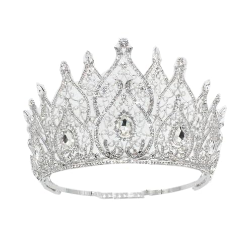 Brautkronen Kristall Große Runde Tiaras Königin Hochzeit Party Haarschmuck von Jegsnoe