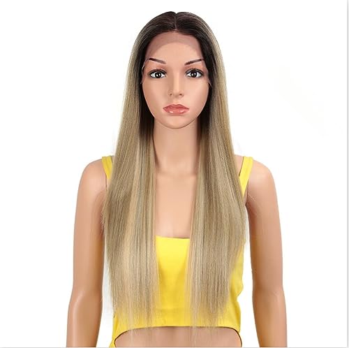 Haar Synthetische Gerade Perücken 28 Zoll Hitzebeständige Faser Haar Blonde Lange Perücken Für Frauen Synthetische Spitze Front Perücke von Jegsnoe