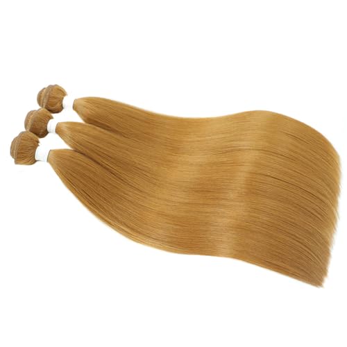 Lange Haare Weben Blonde Bundles Synthetische Gerade Ombre Blonde Rot Braun Hochtemperaturfaser Haarverlängerungen Für Frauen von Jegsnoe