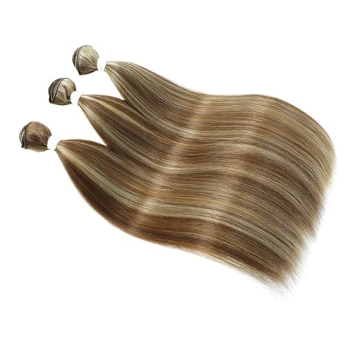 Lange Haare Weben Blonde Bundles Synthetische Gerade Ombre Blonde Rot Braun Hochtemperaturfaser Haarverlängerungen Für Frauen von Jegsnoe