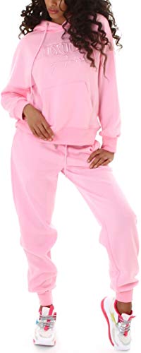 Jela London Damen Jogginganzug Hausanzug Kapuzenpullover Luxury Amore Oversize Loose, Rosa L von Jela London