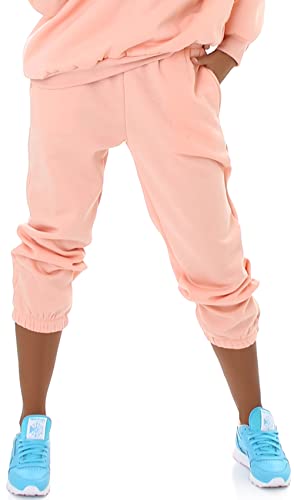 Jela London Damen Jogginghose Baggy Freizeithose Loose-Fit, Apricot L von Jela London