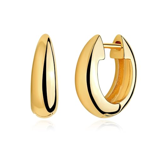 Jenosy Ohrringe Damen Gold Waterdrop Ohrringe Damen Zarte Gold Ohrringe CreolenModische Leichte Knorpel Huggie Hypoallergene Ohrringe 18K Vergoldet Damen Modeschmuck für Frauen und Mädchen von Jenosy