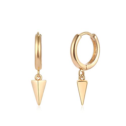 Jenosy Ohrringe Damen Spike Ohrringe Hängend Zarte Spike Ohrringe Gold Modische Creolen mit Spike Anhänger Hypoallergene Ohrringe Vergoldet Damen Modeschmuck für Frauen und Mädchen von Jenosy