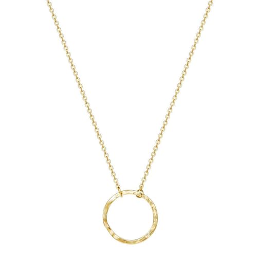 Jenosy 18K Vergoldete Damen Kette Gold Personalisierte Kette Damen Zarte Halskette für Frauen und Mädchen (Rund) von Jenosy