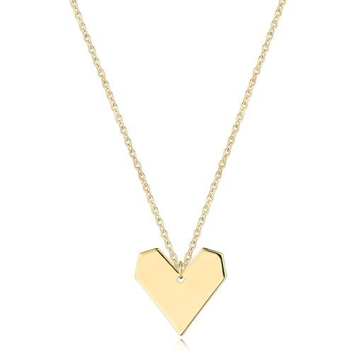 Jenosy 18K Vergoldete Damen Kette Gold Personalisierte Kette Damen Zarte Halskette für Frauen und Mädchen (Herz) von Jenosy