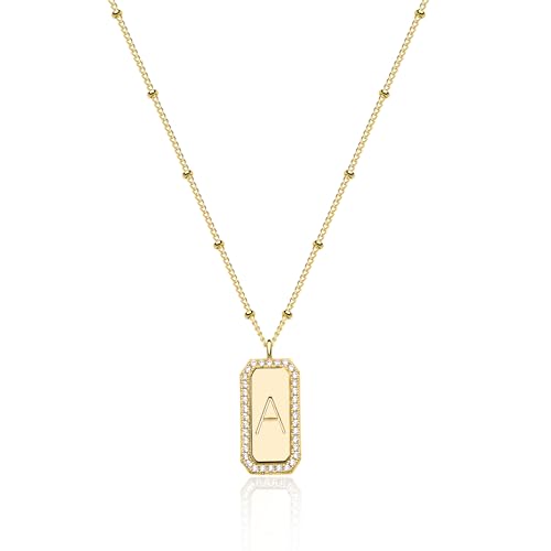 Jenosy 18K Vergoldete Damen Kette Gold Personalisierte Kette Damen Zarte Halskette für Frauen und Mädchen (Buchstabe) von Jenosy