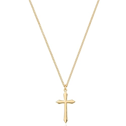 Jenosy Kette Damen Gold Kreuz Kette Gold Damen Personalisierte Kette mit Kreuz Zarte Halskette mit Kreuz Anhänger Damen Hypoallergene 18K Vergoldete Kette Modeschmuck für Frauen und Mädchen von Jenosy