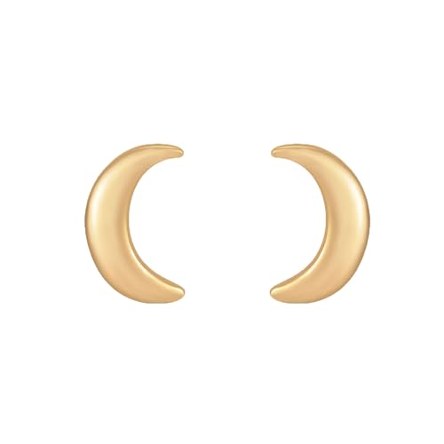 Jenosy Ohrringe Gold Damen Mond Ohrringe Zarte Gold Mond Ohrstecker für Damen Knorpel Huggie Ohrstecker für Mädchen Hypoallergene Ohrringe 18K Vergoldet Modeschmuck für Frauen und Mädchen von Jenosy